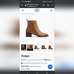 Thursday Tempo Boot size 8 Brown